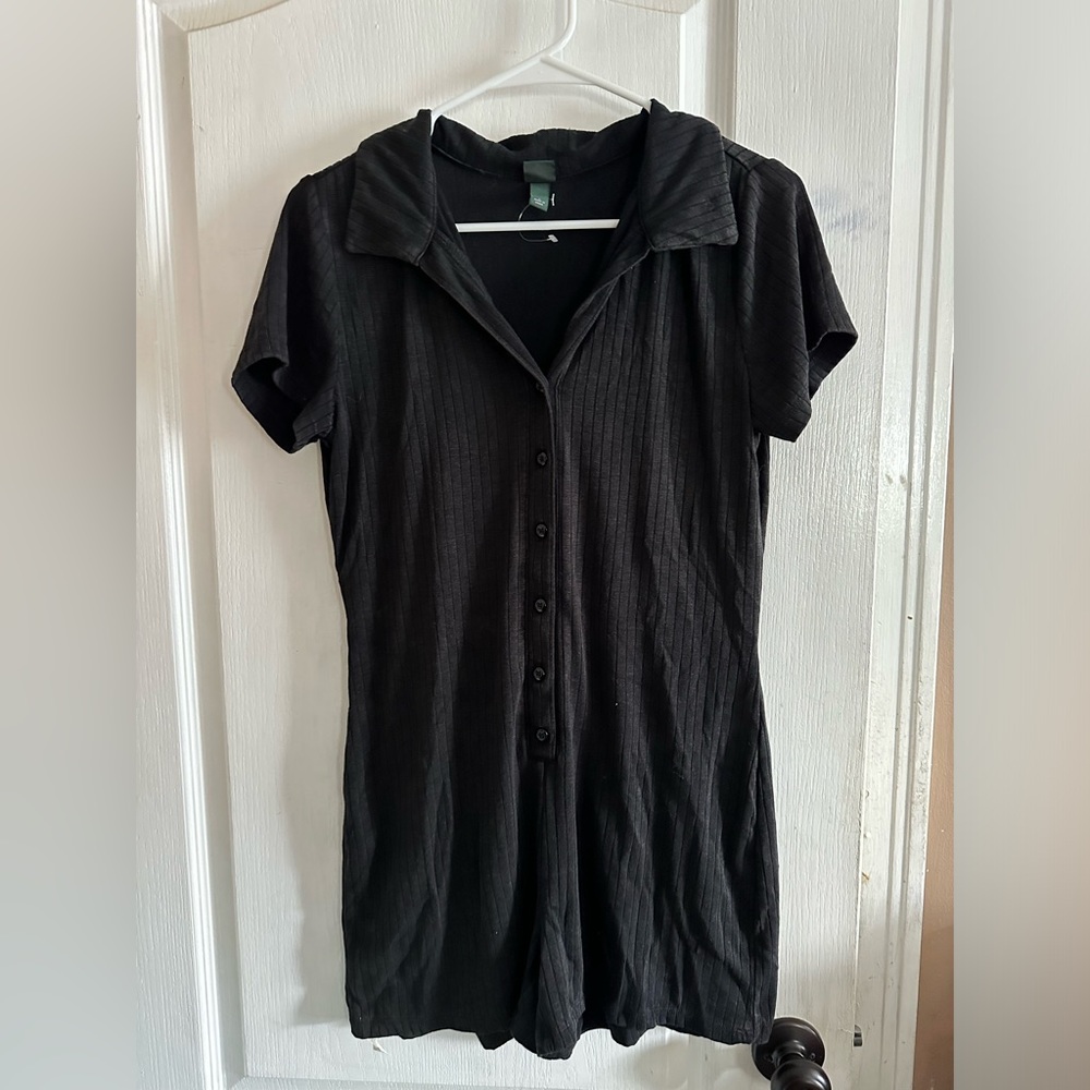 Black wild fable button up romper
